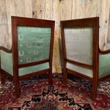 Pair of empire style mahogany shepherdesses.