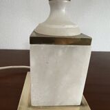 Pair of Art Deco marble and brass lamps