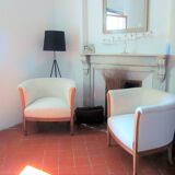 Paire fauteuils tonneau
