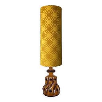Lampe de sol Sequin - céramique et tissu vintage 1970's