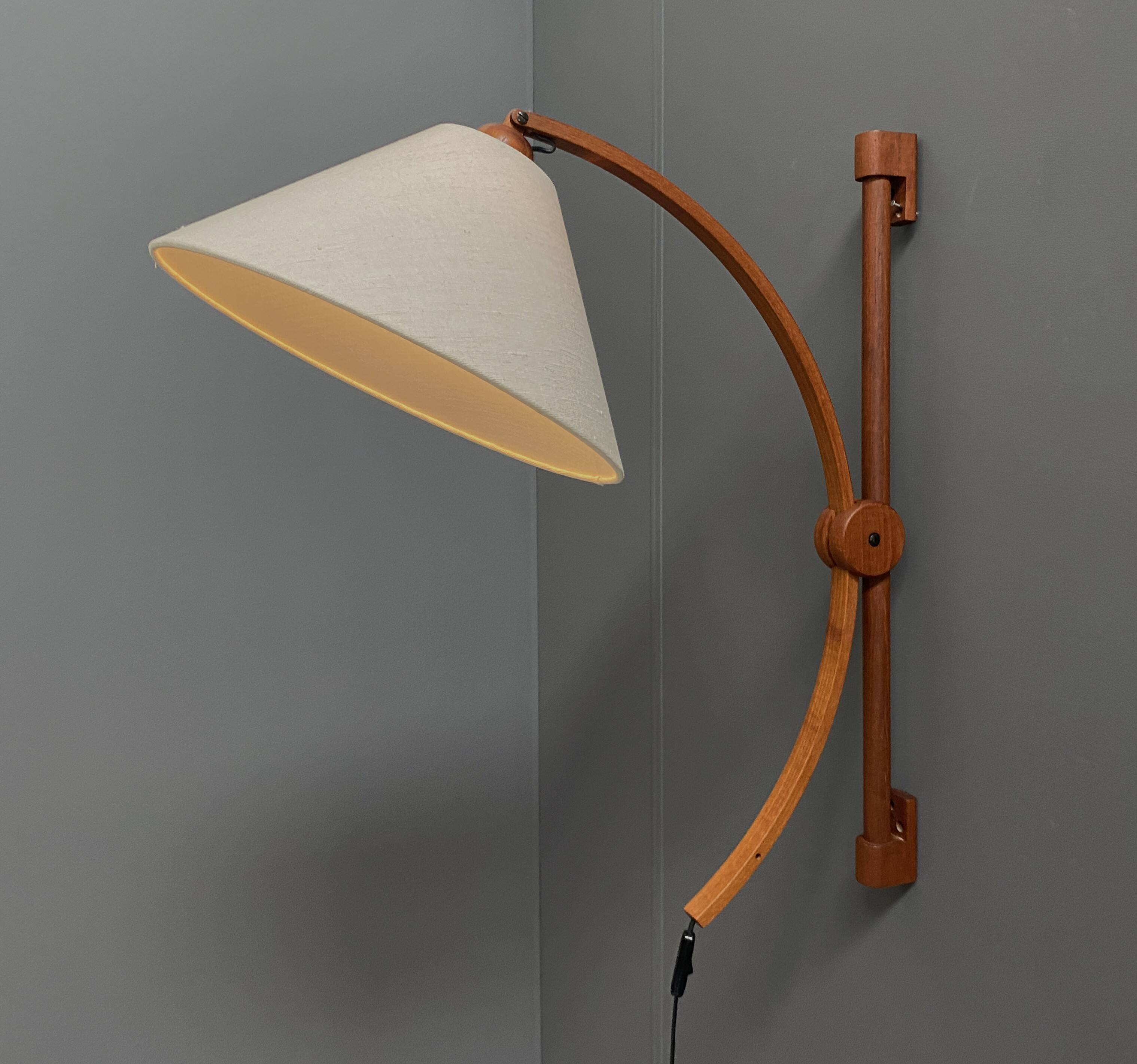 Danish teak wall lamp by Domus Denmark 1970s