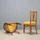 Pair of antique Art Deco chairs in walnut burl veneer, Italy, 20th century.