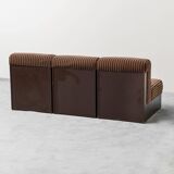 Divano 3 moduli in tessuto marrone anni ’70 vintage modernariato