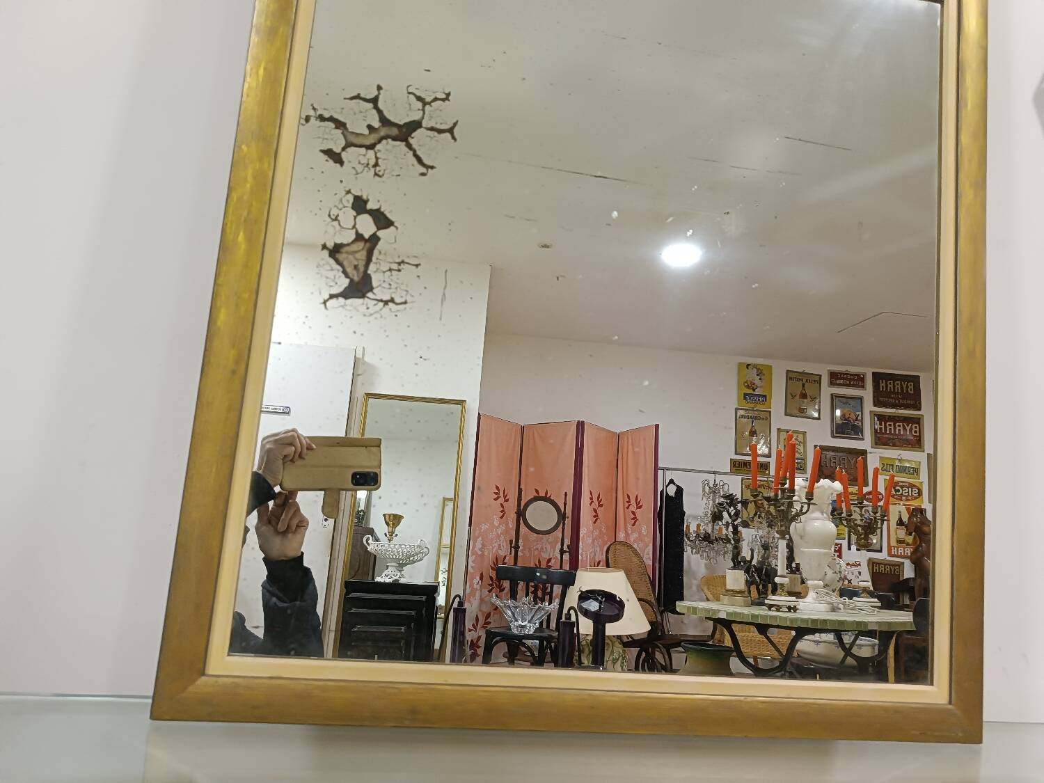 Signed Venice trumeau mirror