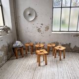 Set of 6 Olof Ottelin stools, Finland 1950.