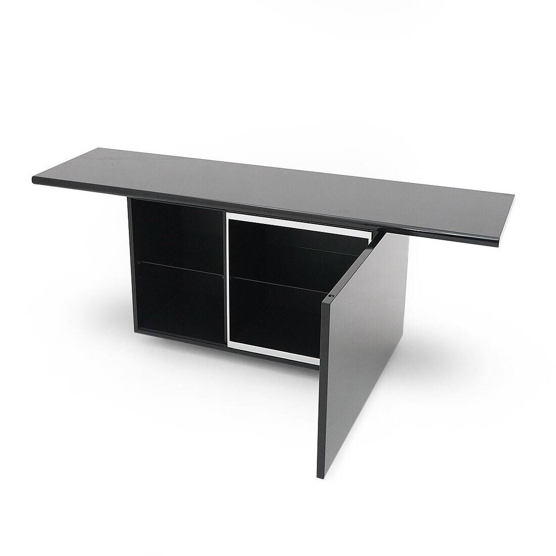 Black lacquered buffet by Giotto Stoppino for Acerbis, 1970s.
