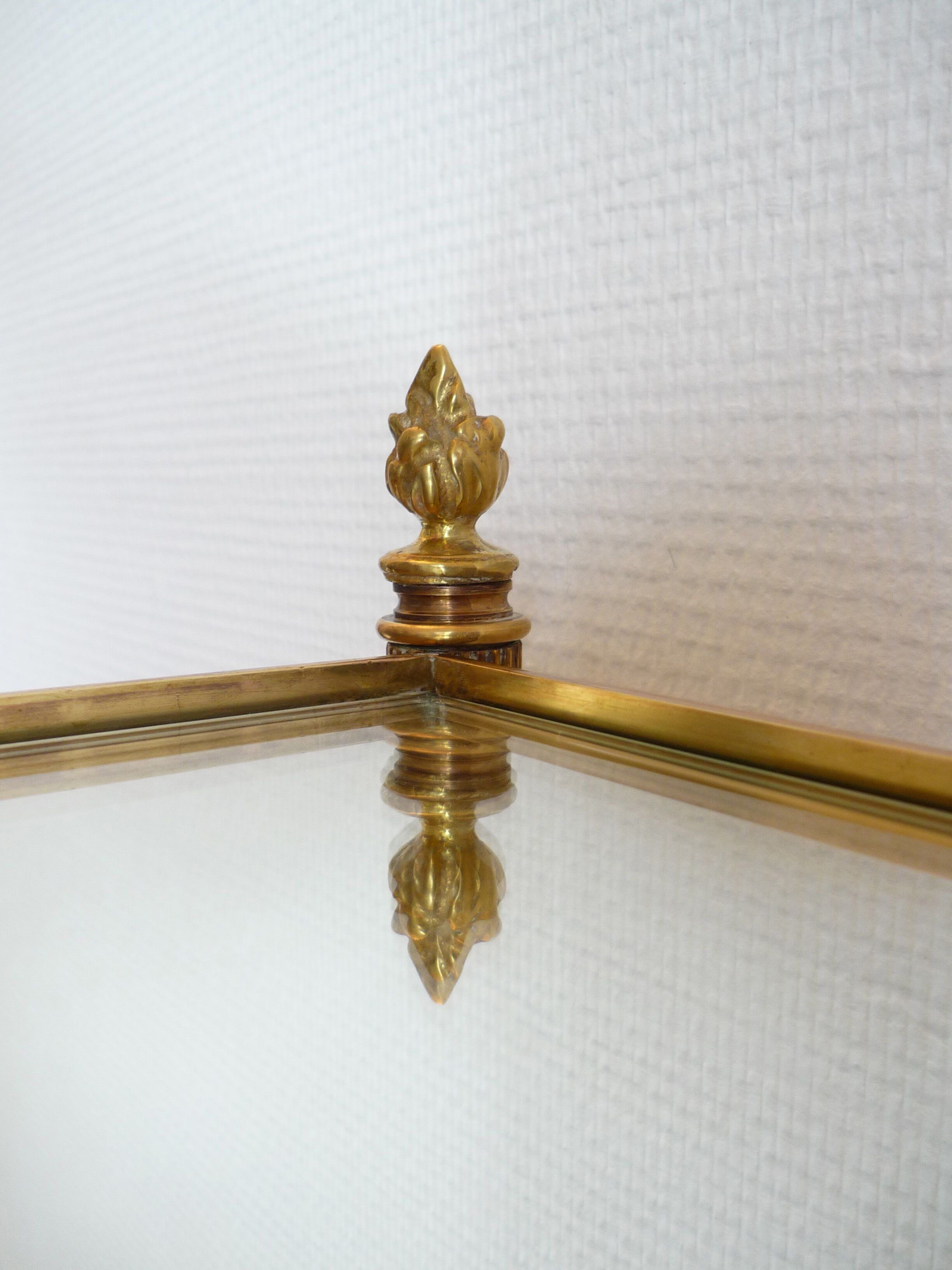 Bronze side table and brass