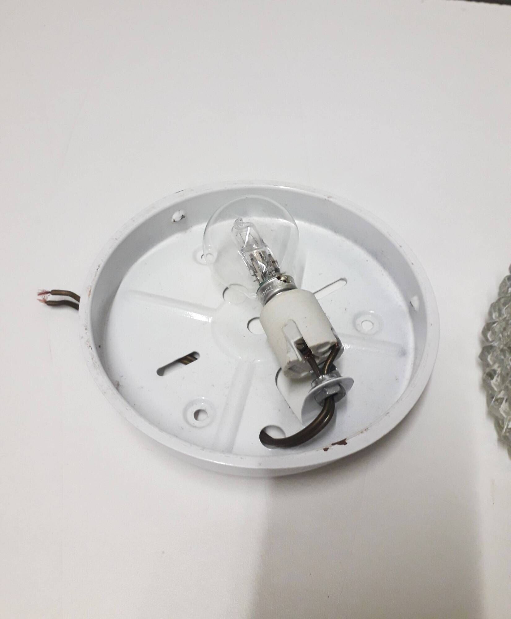 Vintage ceiling light / wall light - Molded glass - diamond tips - 1970s