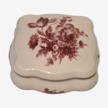 Bonbonnière porcelaine de Limoges décor floral