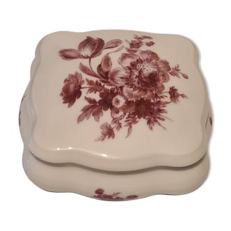 Limoges porcelain candy box with floral decoration