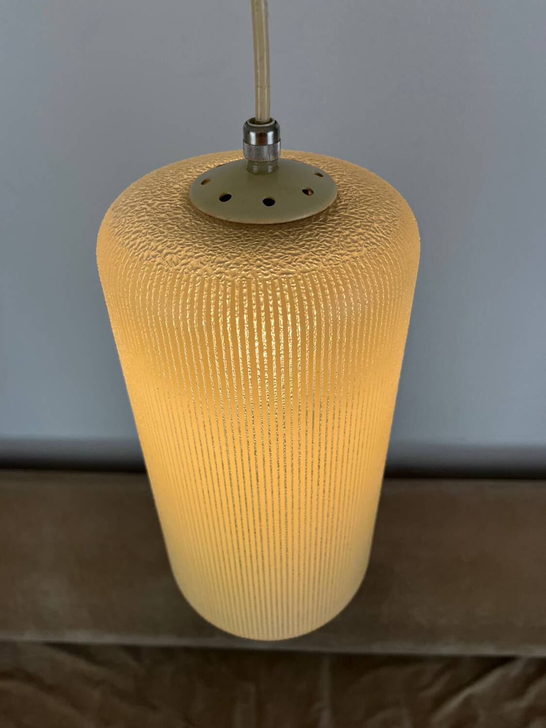 Opaline pendant light from the 1950s.