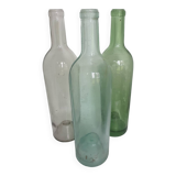 Set of 3 transparent glass bottles