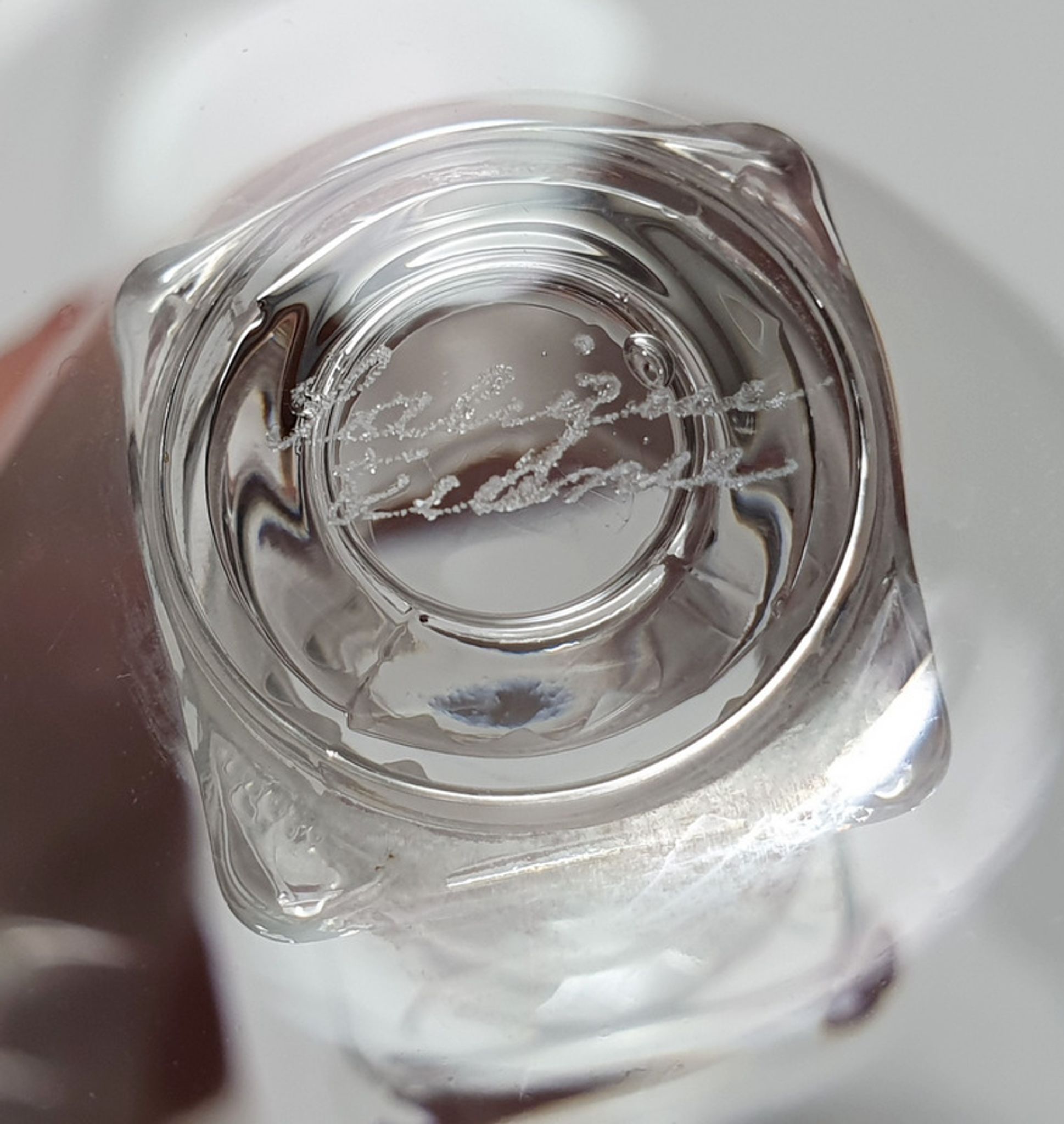 6 Lalique stamped glasses