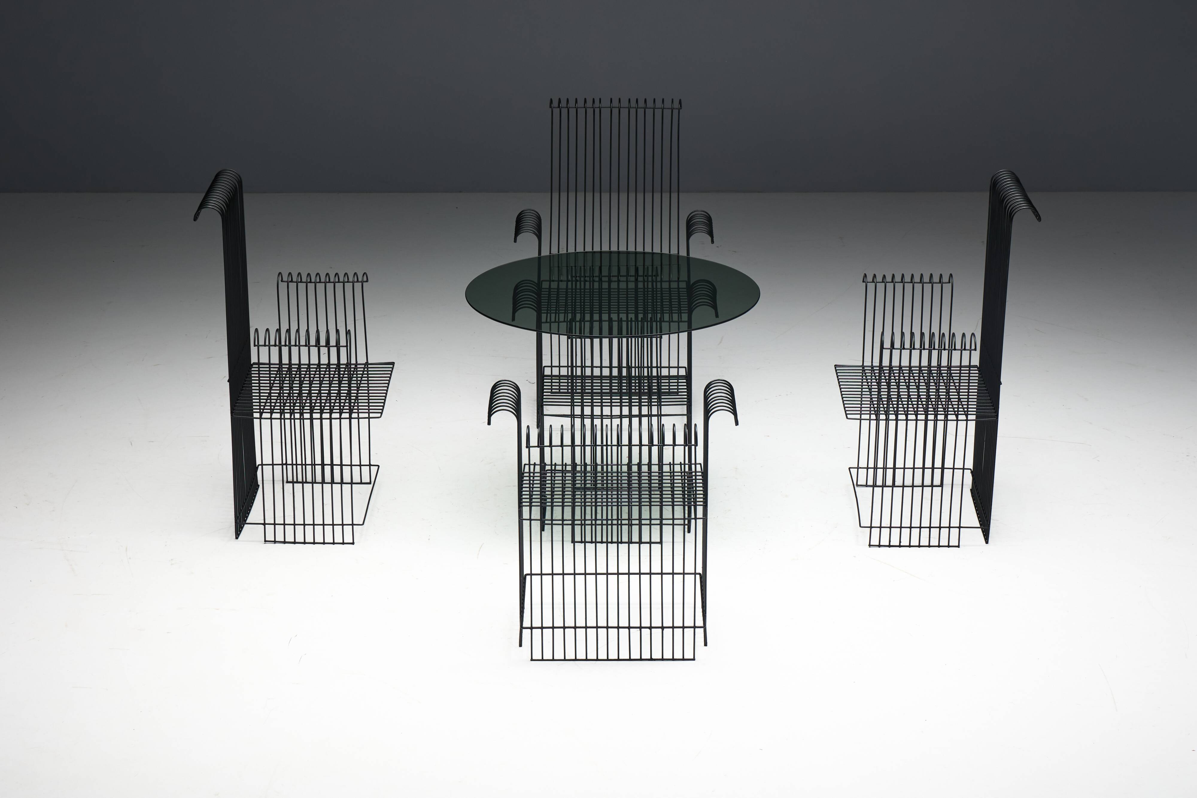 Metal Wire Modernist Garden Set, France, 1970s