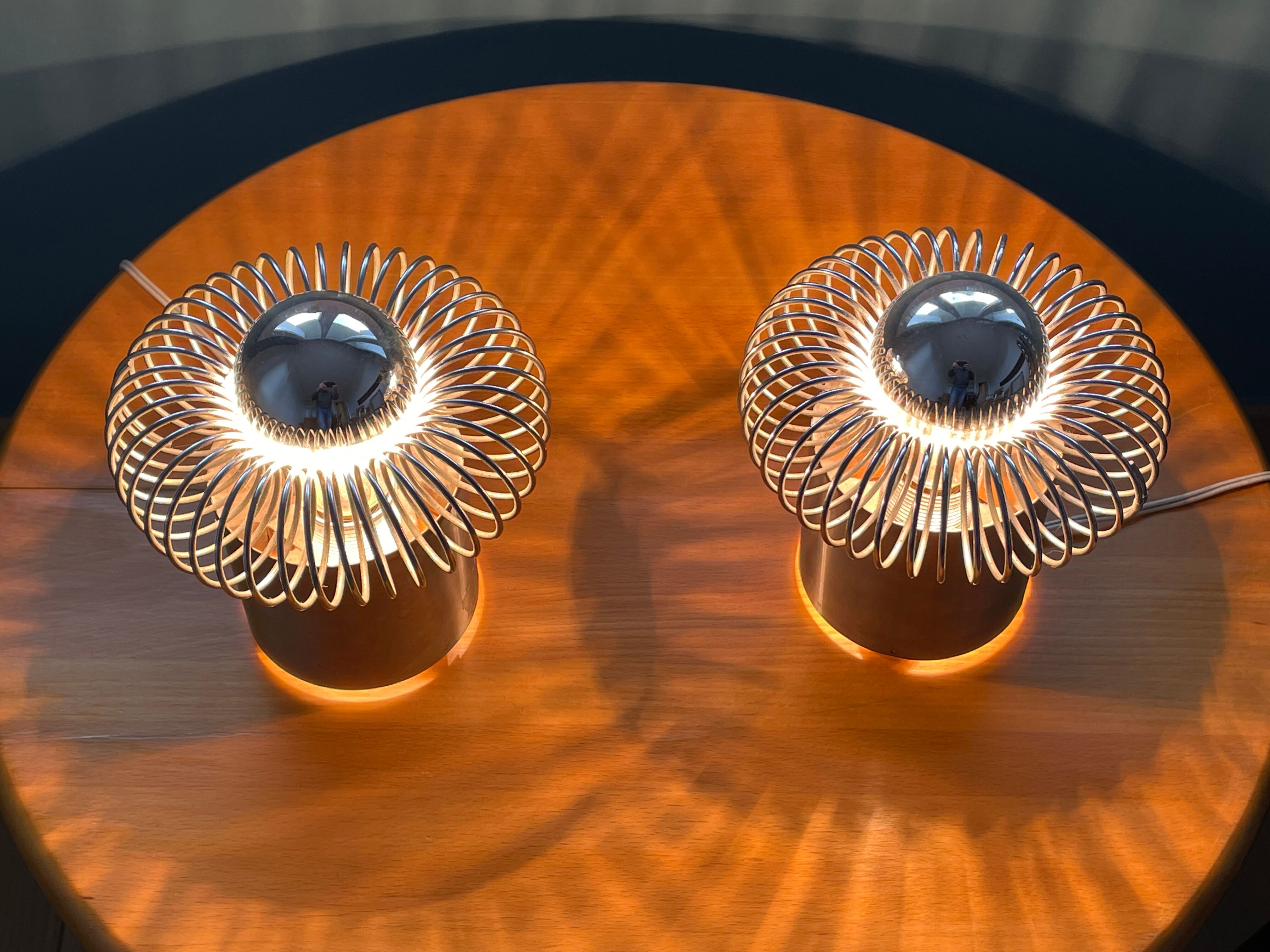 Pair of spring lamps by Andrea Lazzari