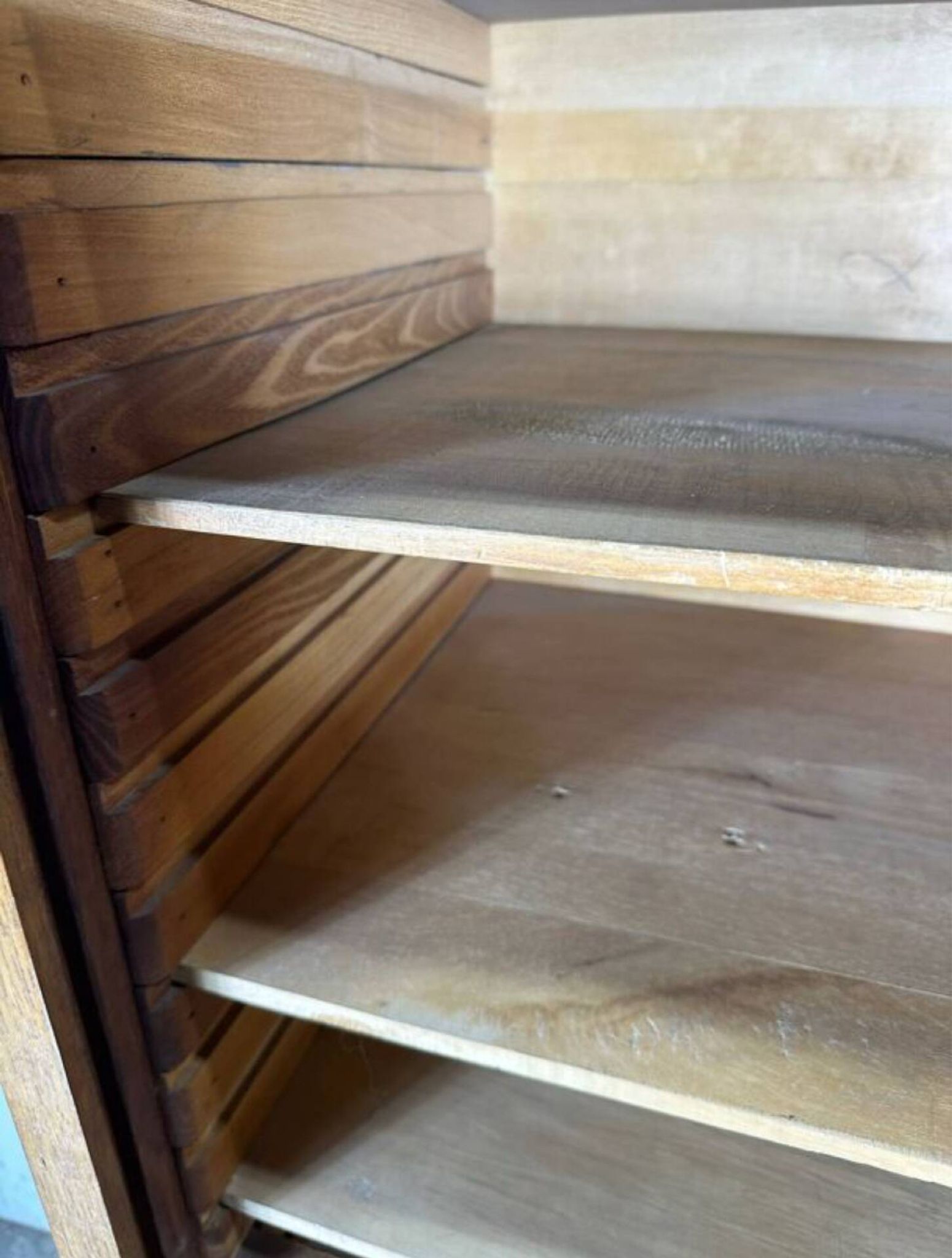 Vintage wooden curtain cabinet – antique office furniture