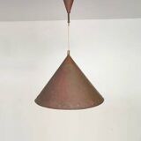 Brutalist suspension, hammered copper, E.S Horn Aalestrup Denmark, 1950-60