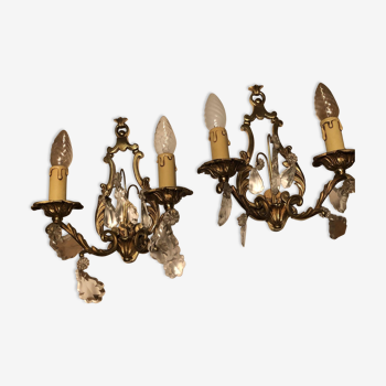 Two wall lights with tassels