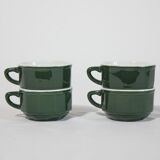 4 vintage bistro style coffee cups