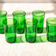 6 verres à eau verts vintage
