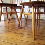 4 Ercol chairs natural wood