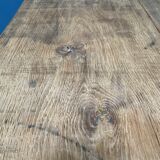 Handmade industrial oak dining table with black metal legs