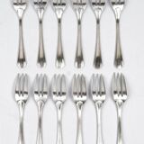 Christofle – 12 cake forks, Boréal model with original box