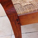 Antique Louis Philippe armchair with vintage rope seat