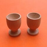 Two shells on foot shower turned wood raw finish
