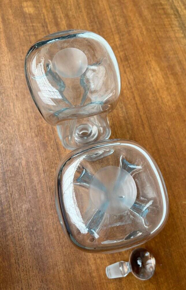 Danish Vintage Kluk Kluk Glass Bottles from Holmegaard, 1970s, Set of 2