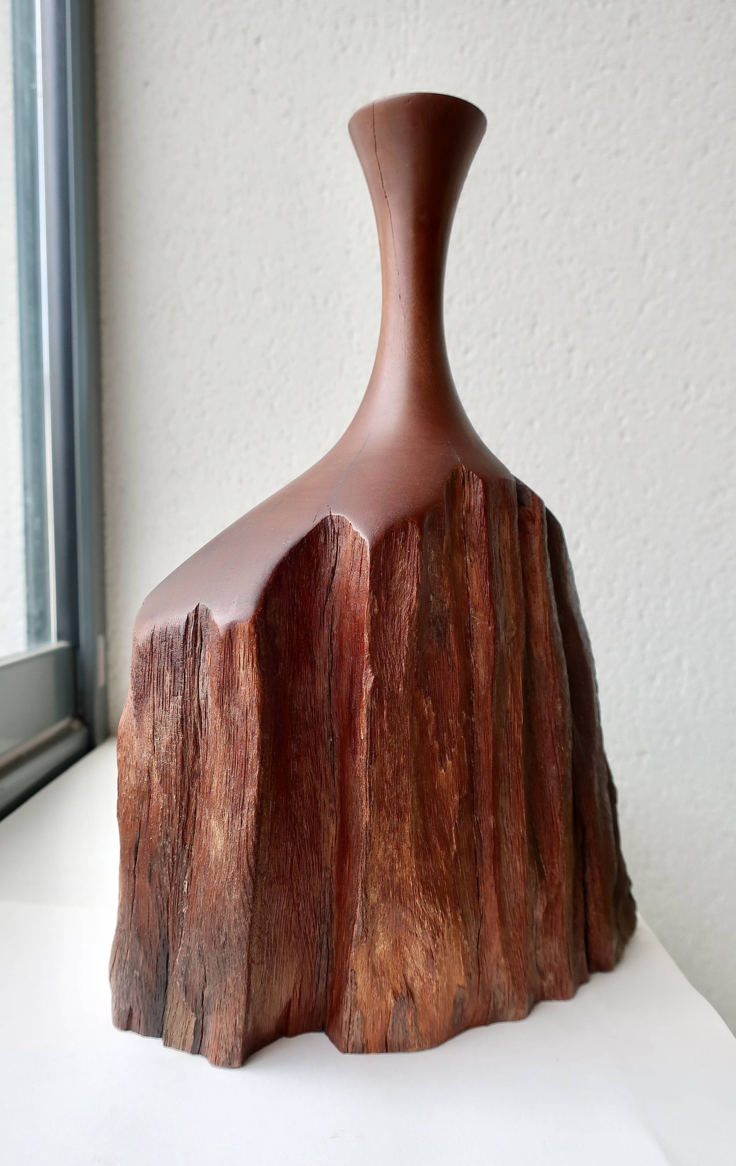 Vase Sculpture 20th Century Australian Rosewood DLG Doug Ayers