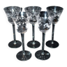 Saint-louis 5 wine glasses roemer thistle engraved crystal muguet venetian coast 20cm