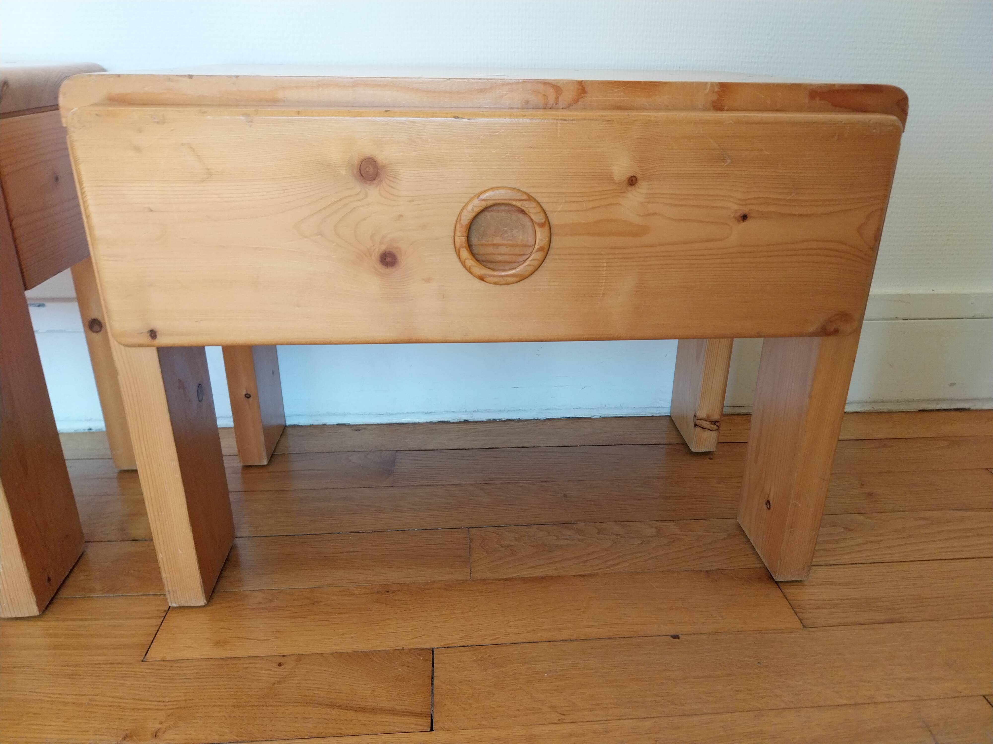 Pair of bedside tables Charlotte Perriand Les Arcs