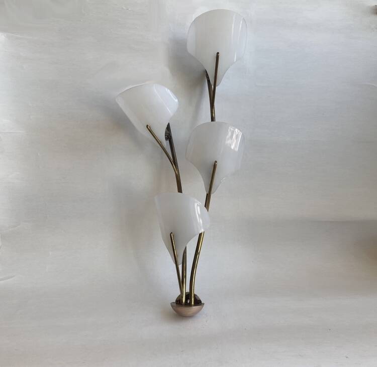 Vintage 1950s sculpture wall lamp