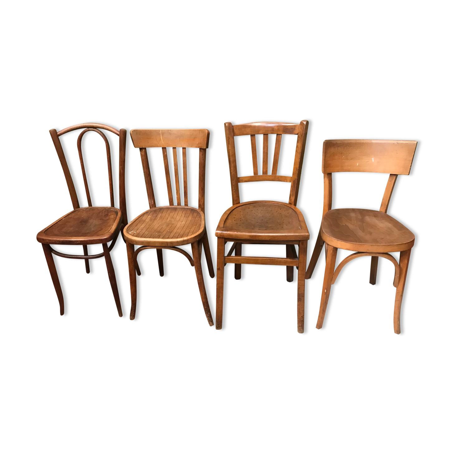 Set of 4 vintage bistro chairs 50s