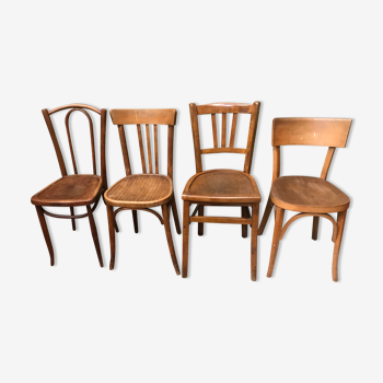 Set of 4 vintage bistro chairs 50s