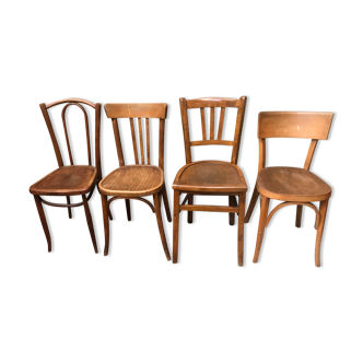 Set of 4 vintage bistro chairs 50s