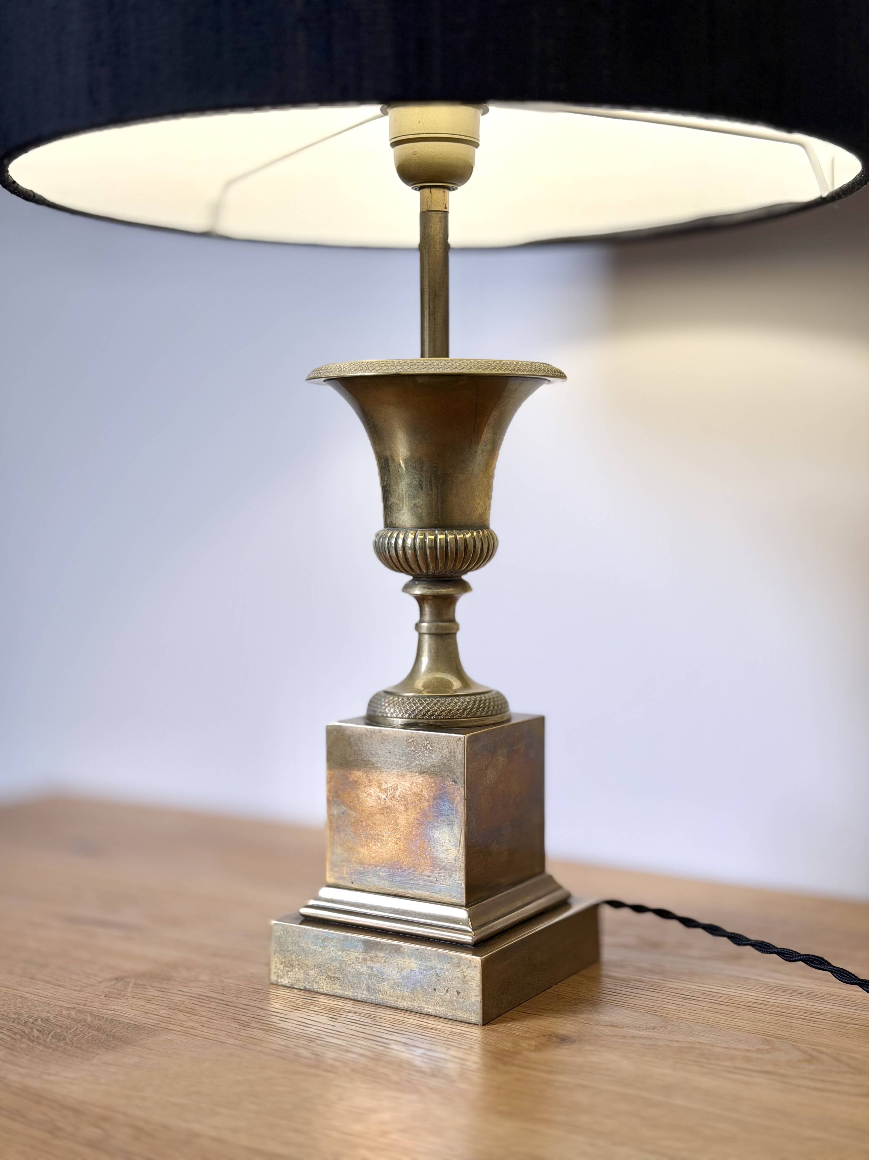 Maison Charles vintage Médicis vase lamp in gilded bronze