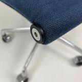 Blue fabric office chair, ICF - Charles Eames, Ray Eames - EA108 aluminum group