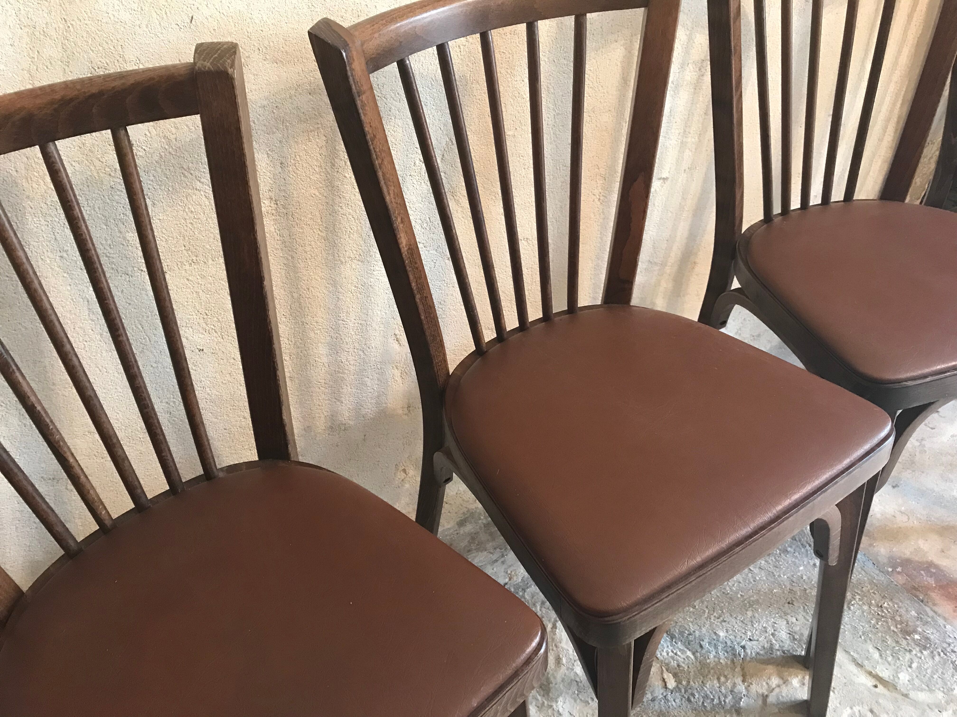 Set of 4 chairs bistrot baumann vintage midcentury