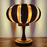 Very rare mid-century veneer table lamp, Denmark, 1960s