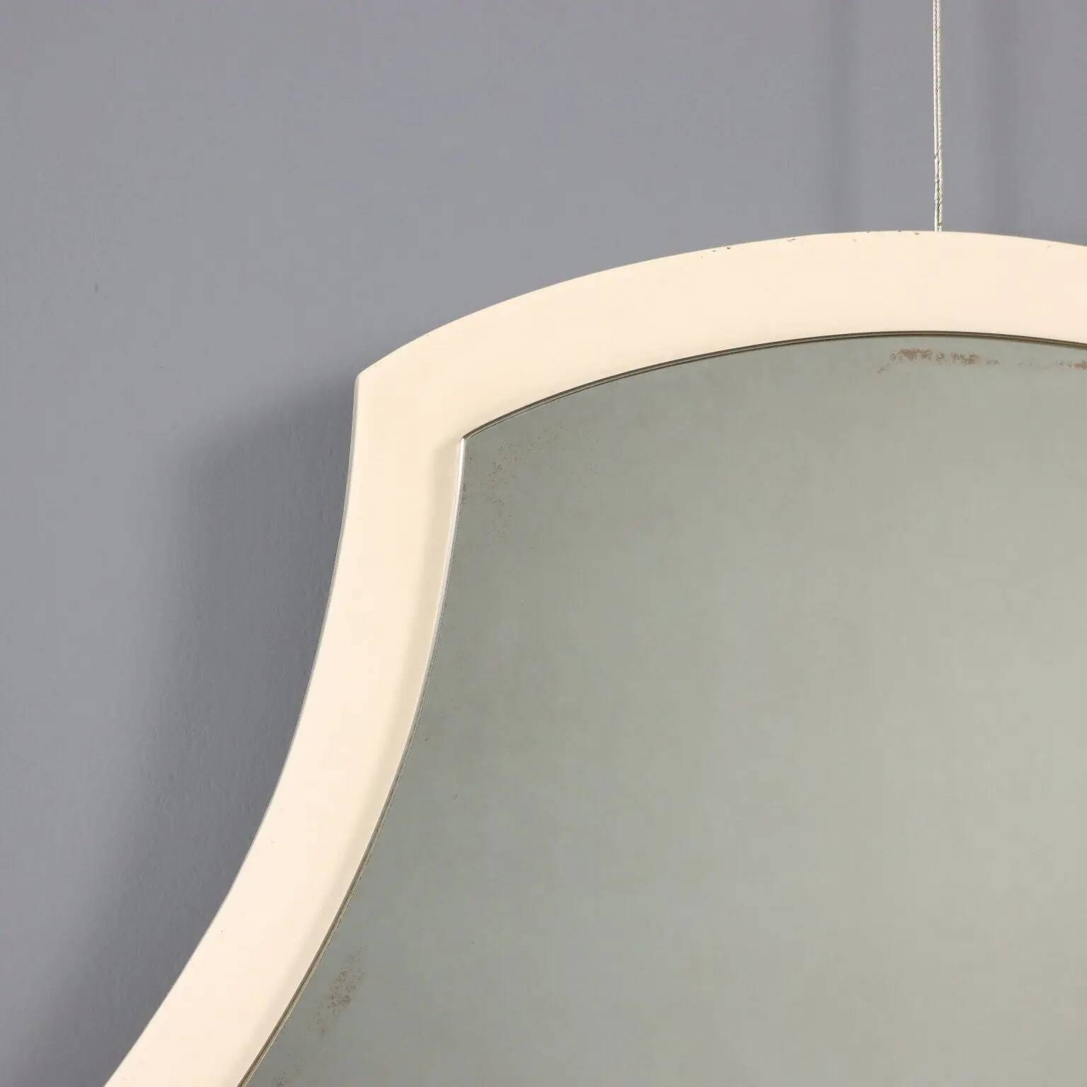 Vintage lacquered wood and mirror glass mirror, design, Italy, 1970s