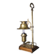 Brass and wood hot water bottle lamp 1970