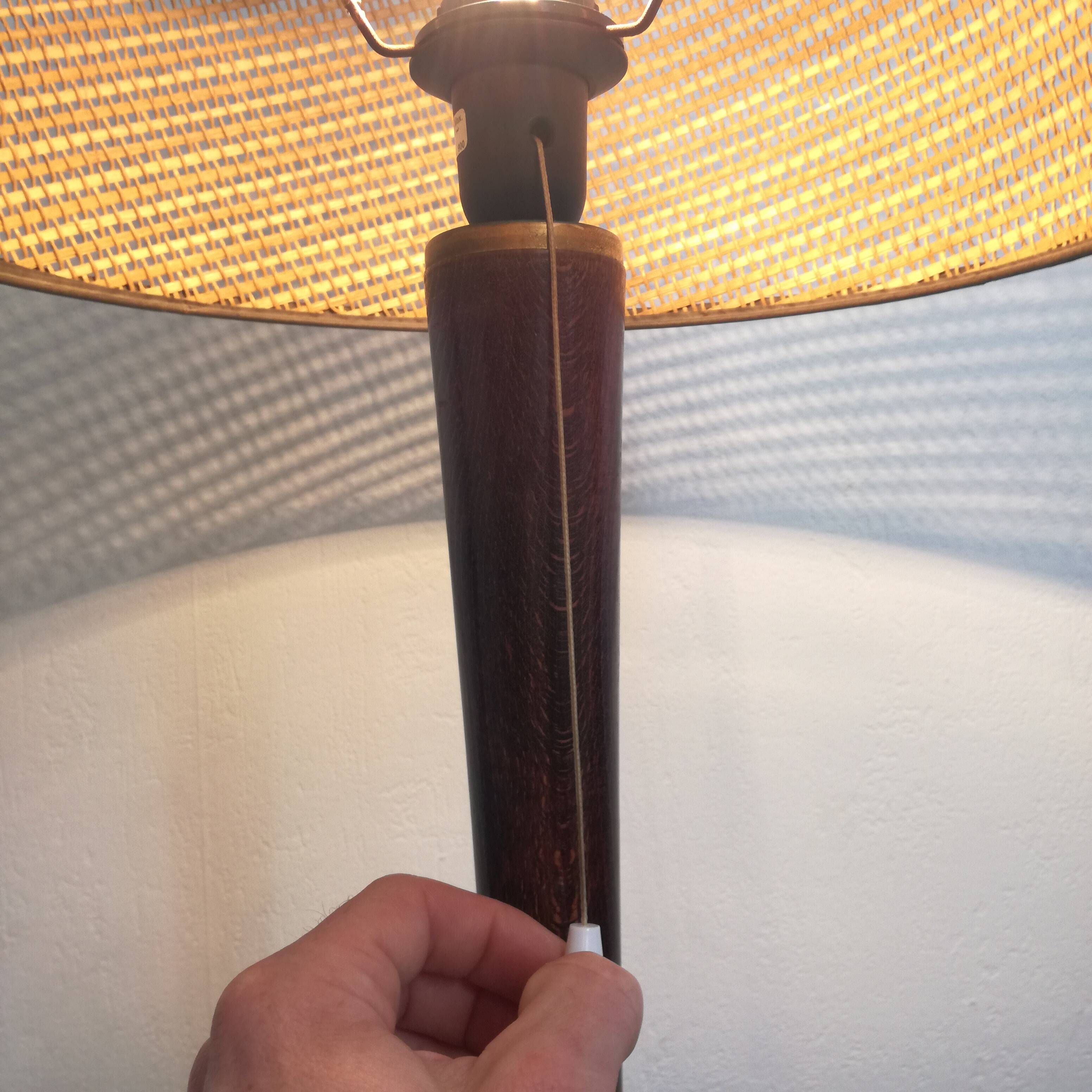 Midcentury modern mahogany lamp