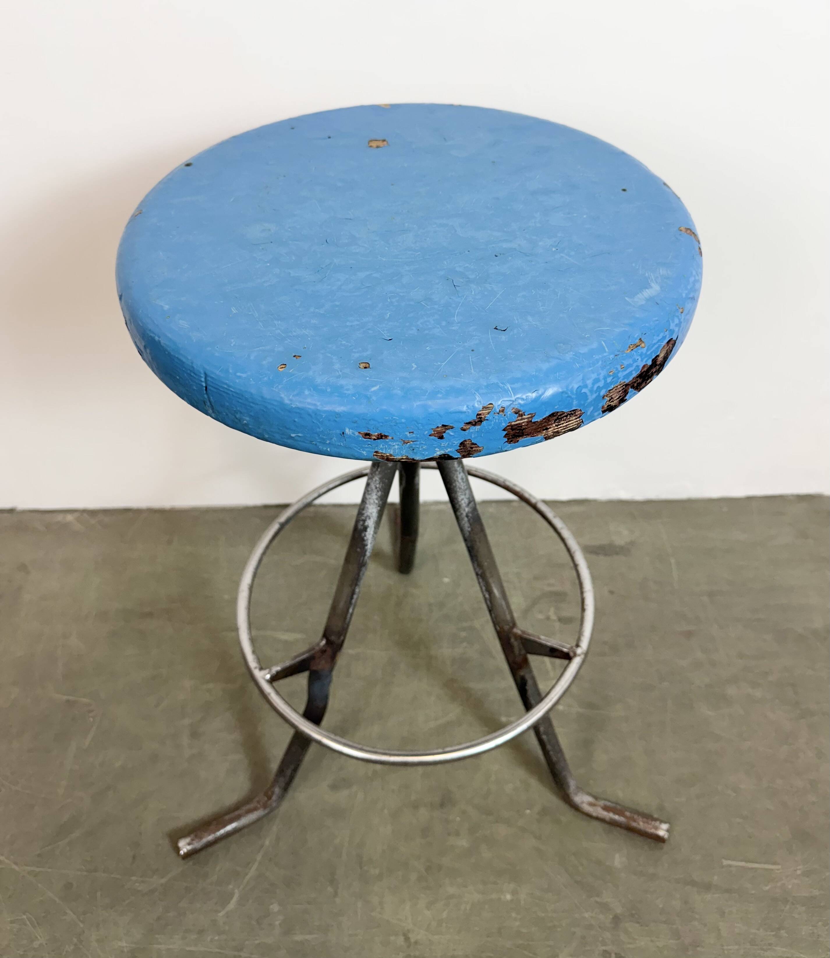 Grey Industrial Workshop Stool, 1960s
