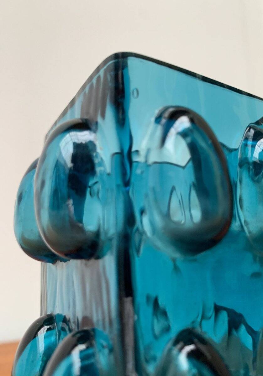 Bubble glass vase from the mid-century Scandinavian space age by Wilhelm Braun-Feldweg for Hirschberg, 1960s.