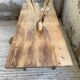 1950s pine and oak farmhouse table with multiple drawers