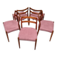 5x chaises de salle à manger en teck par johannes andersen pour uldum, années 1960