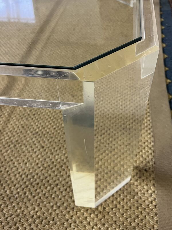 Table basse en Lucite par David Lange, 1970