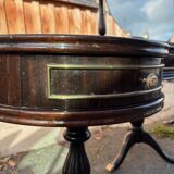 Coiffeuse triptyque vintage 1960s en acajou– signée G. Blouin Nantes